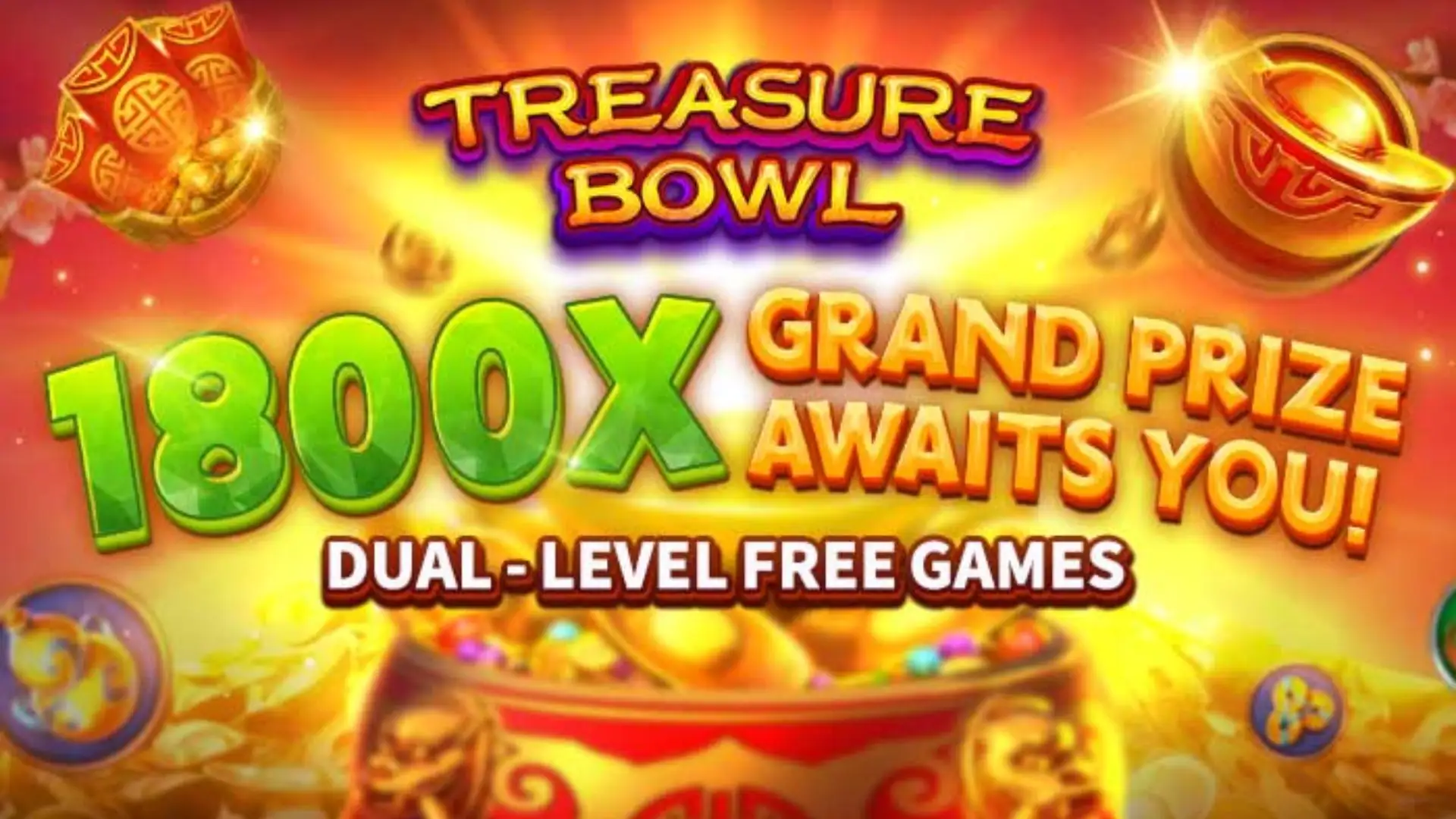 Multiplicadores Treasure Bowl cebolapg - 7777x Máximo com Tigela Dourada